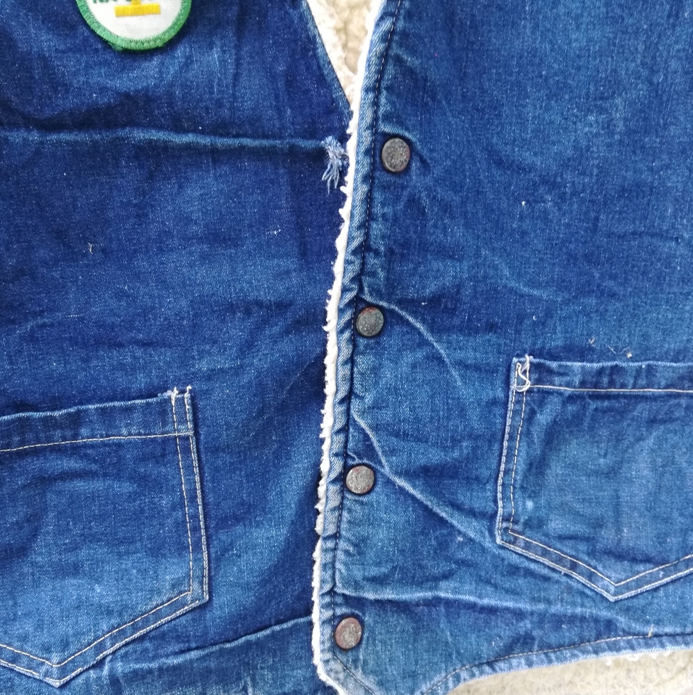 Vintage Denim Sherpa Vest - image 5